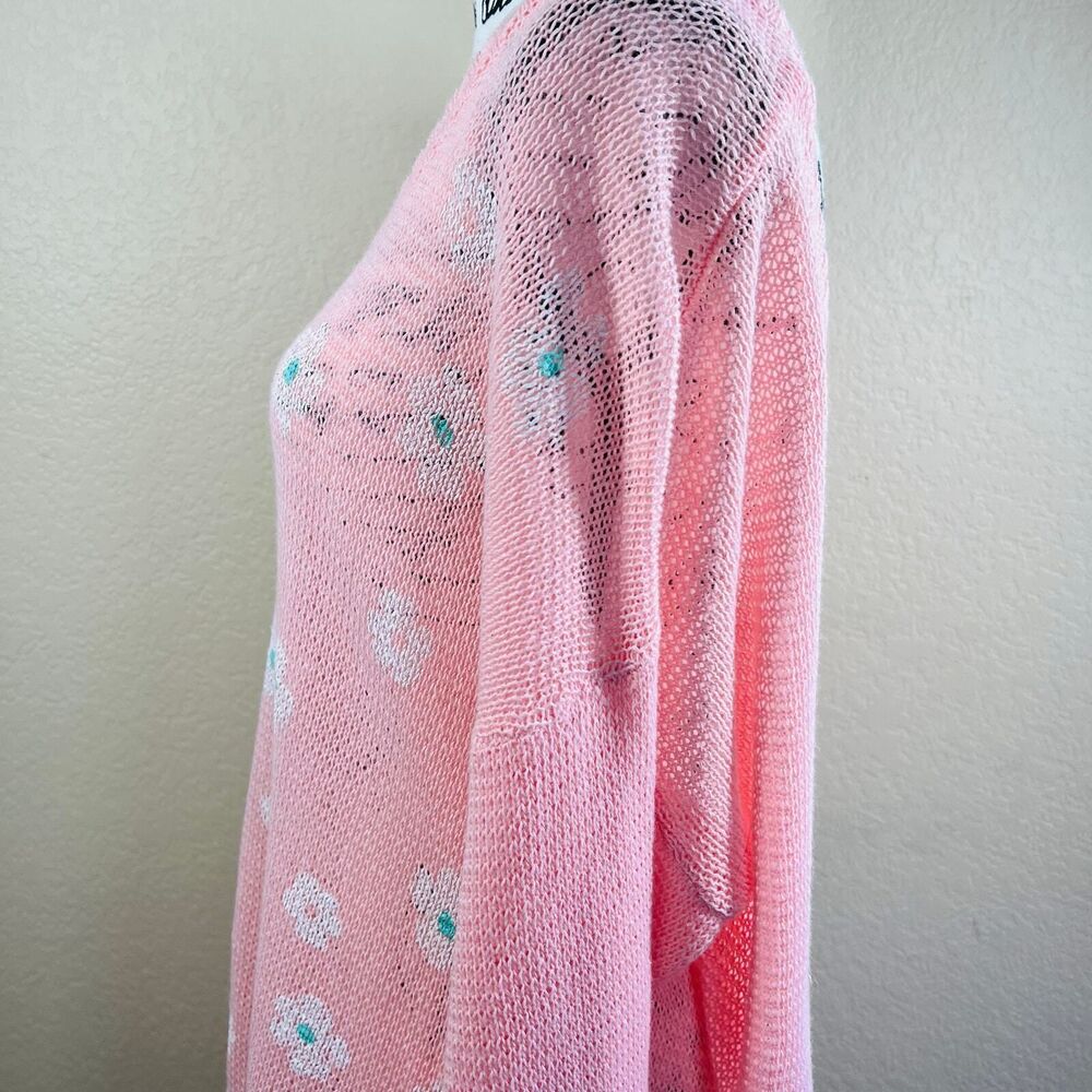 Mine Girly Daisy Print Long Sleeve Corset Back Knit Pullover Sweater Top Edge 3X - Picture 6 of 16